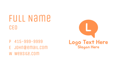 Orange Chat Bubble Business Card Image Preview