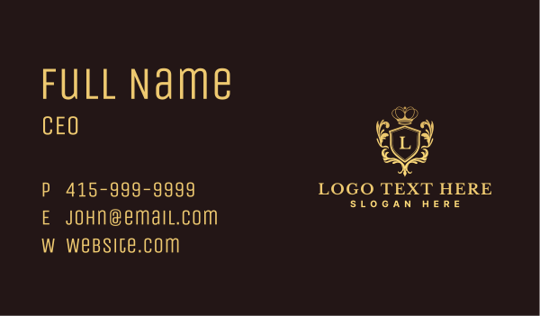 Royal Shield Crest Business Card Design Image Preview