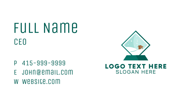 Square Snow Decoration Business Card Design Image Preview