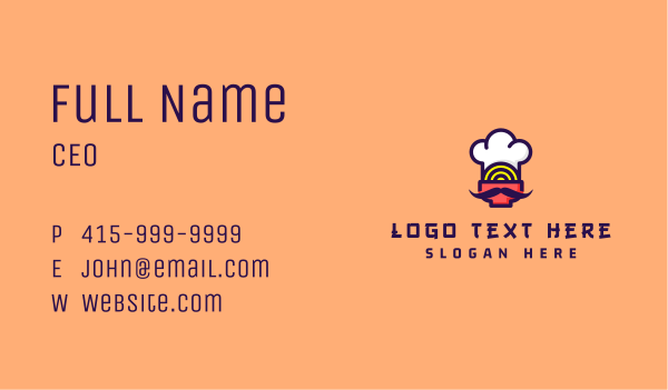 Oriental Noodle Chef Business Card Design Image Preview