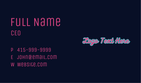 Retro Script Wordmark Business Card Design Image Preview