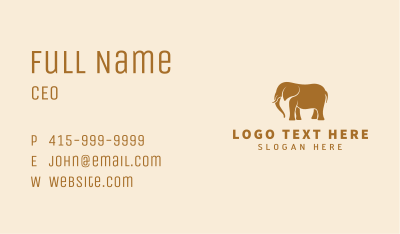 Gold Elephant Animal Business Card Image Preview