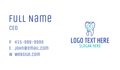 Heart Tooth Care Business Card Image Preview