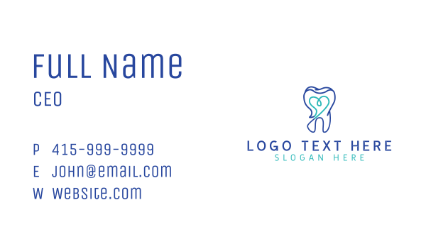 Heart Tooth Care Business Card Design Image Preview