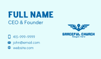 Blue Circuit Wings Business Card Image Preview