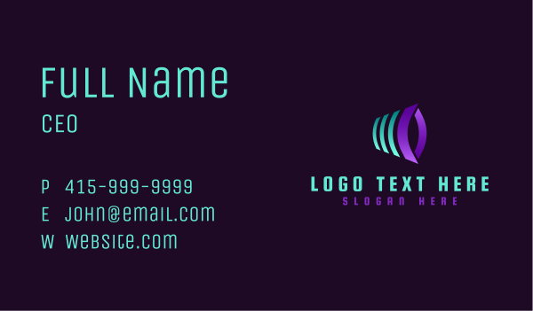 Modern Software Company Business Card Design Image Preview