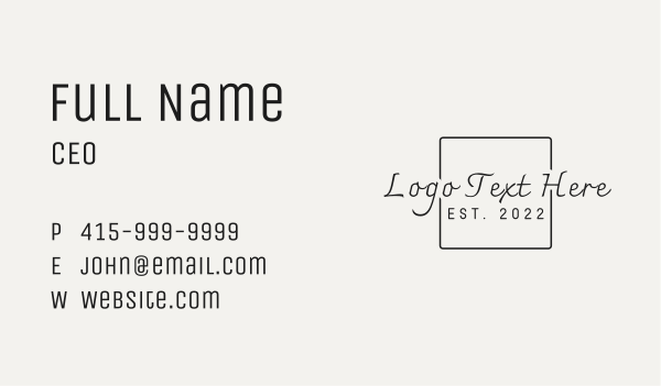 Luxury Classic Fashion Business Card Design Image Preview