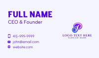 Script Swash Letter P Business Card Image Preview