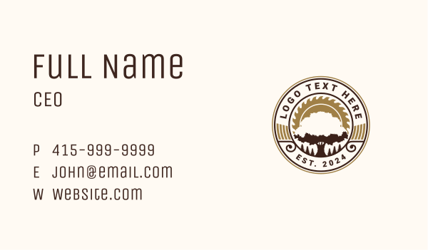 Tree Sawmill Woodworking Business Card Design Image Preview