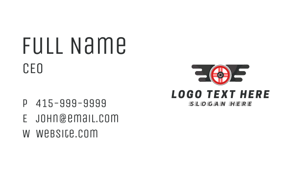 Wings Auto Steering Wheel Business Card Design Image Preview