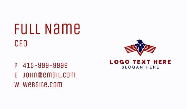 Eagle Military Flag Business Card Design Image Preview