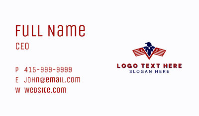 Eagle Military Flag Business Card Image Preview