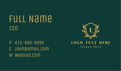 Gold Deluxe Shield Business Card Image Preview