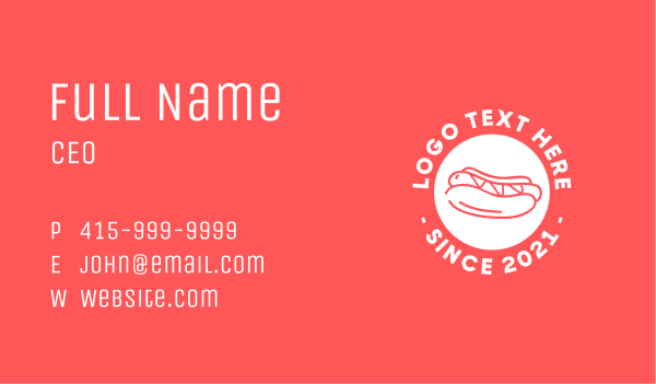 Hot Dog Circle Business Card Design Image Preview