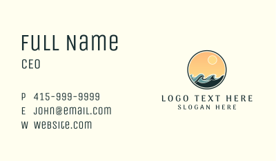 Resort Waves Beach Business Card Image Preview