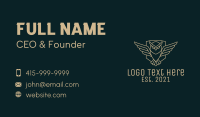 Flying Owl Line Art Business Card Design