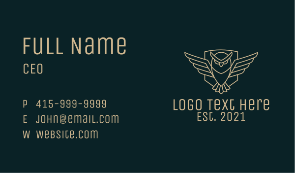 Flying Owl Line Art Business Card Design Image Preview