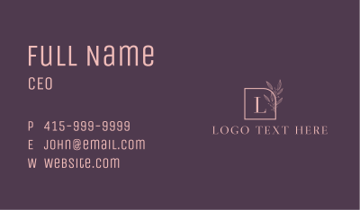 Luxury Pink Lettermark Business Card Image Preview