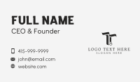 Black Tattoo Letter T Business Card Design