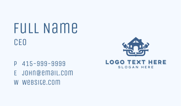 Pipe Wrench Home Plumbing  Business Card Design Image Preview
