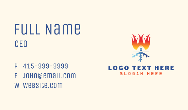 Home Flame Snowflake Business Card Design Image Preview