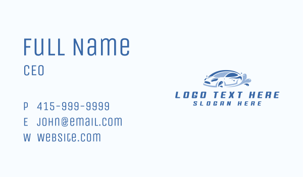 Water Clean Car Wash Business Card Design Image Preview