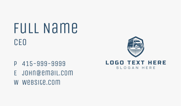 Forwarding Truck Shield Business Card Design Image Preview