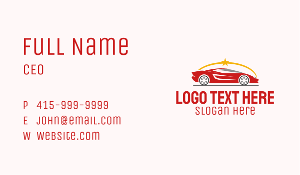 Race Car Star Business Card Design Image Preview