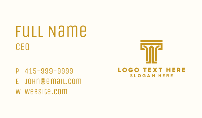 Gold Luxury Letter T Business Card Image Preview