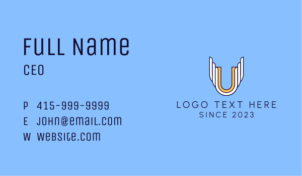 Wings Letter U Business Card Design Image Preview
