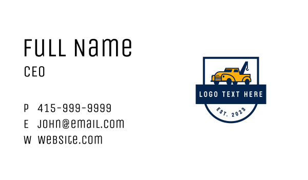 Tow Truck Pickup Business Card Design Image Preview