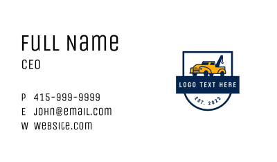 Tow Truck Pickup Business Card Image Preview