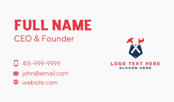 Home Improvement Pocket Tools Business Card Design