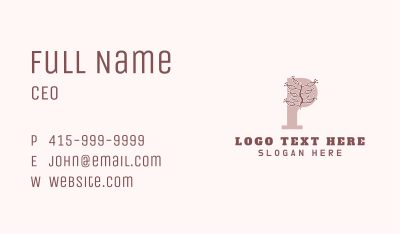 Nature Plant Letter P Business Card Image Preview