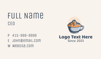 Mountain Coffee Cup Business Card Image Preview