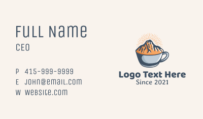 Mountain Coffee Cup Business Card