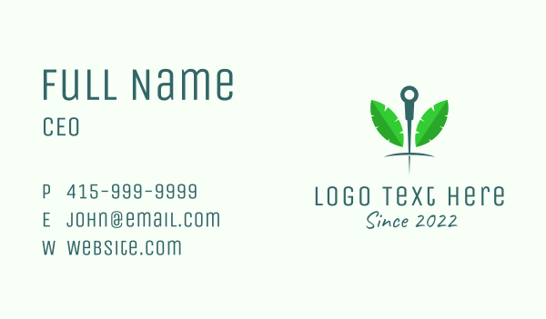 Leaf Acupuncture Wellness  Business Card Design Image Preview