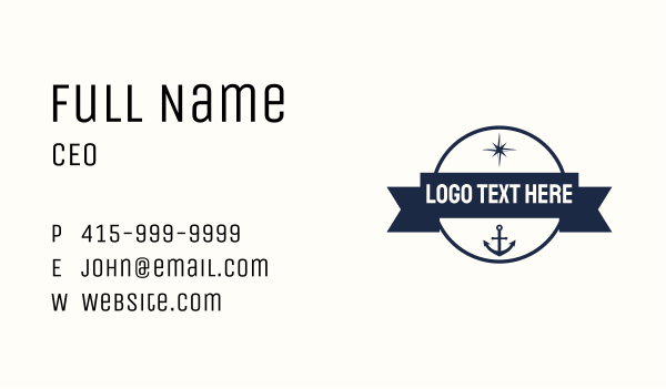 Blue Sailor Navigation Badge Business Card Design Image Preview