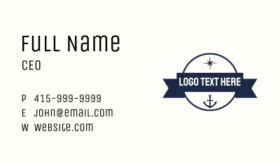 Blue Sailor Navigation Badge Business Card Image Preview
