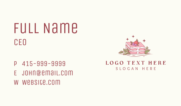 Sweet Berry Shortcake Business Card Design Image Preview