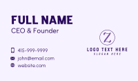 Violet Letter Z Business Card Image Preview