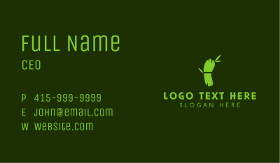Green Bamboo Footprint Business Card Image Preview