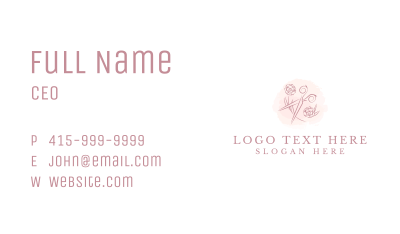 Tailoring Floral Scissors Business Card Image Preview