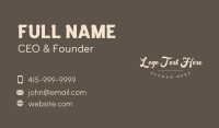 Classic Bistro Wordmark Business Card Preview