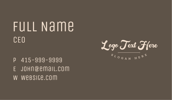 Classic Bistro Wordmark Business Card Design Image Preview