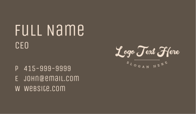 Classic Bistro Wordmark Business Card Image Preview