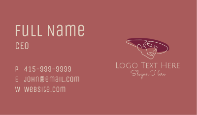 Person Hat Aesthetic Monoline Business Card