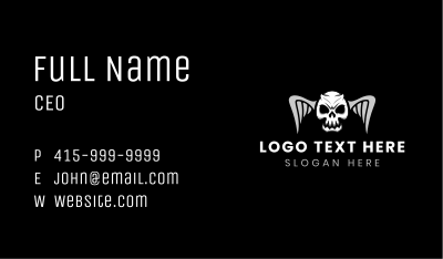 Scary Death Skull Business Card Image Preview