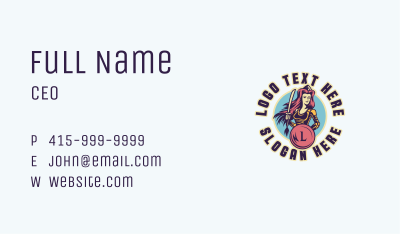 Female Warrior Avatar Business Card Image Preview