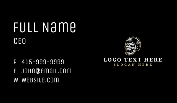 Scary Skull Helmet Business Card Design Image Preview